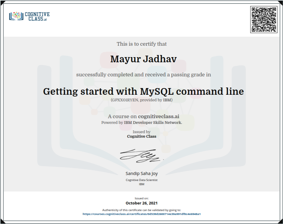 CognitiveClass | MySQL